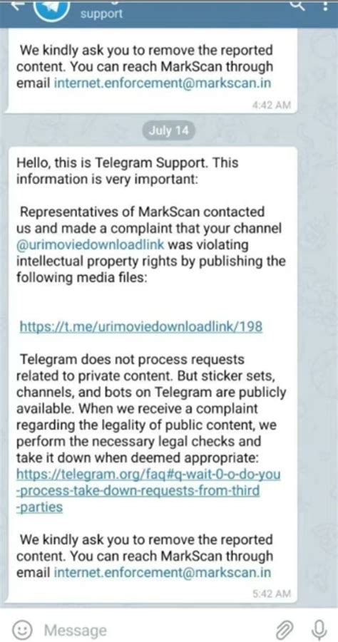 telegram copyright infringement bypass.